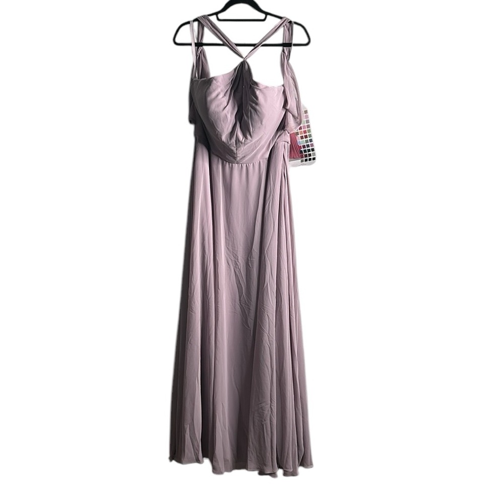 Morilee Madeline Gardner shaffon zippe back rose wood maxi formal dress s 16 new - Picture 3 of 16